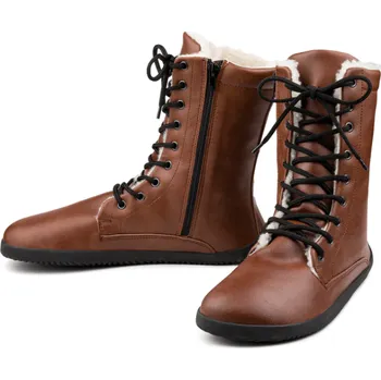 Dámská zimní obuv Ahinsa shoes Ahinsa bare Jaya Winter hnědá (zip) Velikost EU: 39, vnitřní délka: 256, vnitřní šířka: 99
