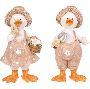 Vánoční ozdoba Kachna - polyresin, větší, mix 2 druhů, cena za 1 ks