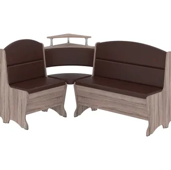 Max-i Rohová jídelní lavice BRANDEE Zvolte barvu:: dub truffle, Materiál: koženka - hnědá