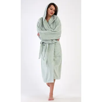 Dámský župan Dámský župan dlouhý s kapucí Máta - mátová - XL