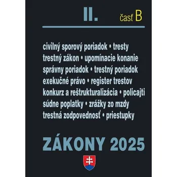 Zákony II. B / 2025 - Trestné právo, súdne spory a exekúcie - kolektív autorov Poradca s.r.o.