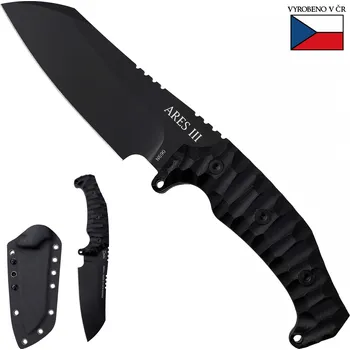 kapesní nůž Dachs Knives Armádní pevný nůž "ARES III - ČERNÁ" s kydexovým pouzdrem