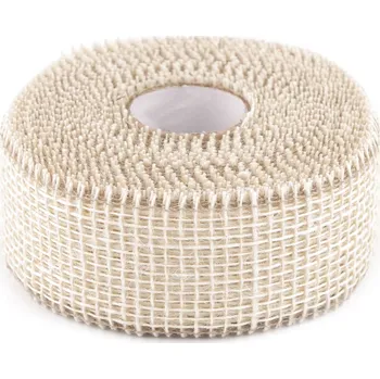 Jutová stuha šíře 50 mm, barva 2 krémová světlá