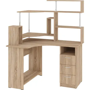 Psací stůl Max-i PC | Psací stůl rohový ANSGAR s nástavcem Zvolte barvu:: dub sonoma