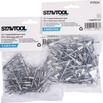 Nýt Sada hliníkových nýtů 3,2x6mm (1bal/50ks) Stavtool P17530