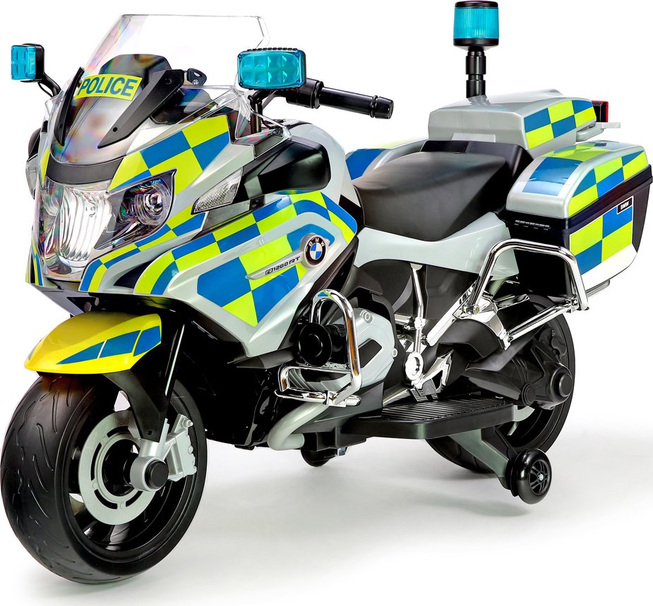 Dětská policejní motorka BMW R 1200 RT, žlutomodrá
