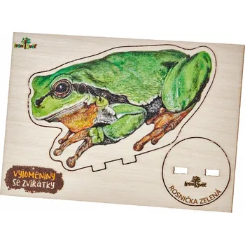 Dřevěná hračka Lesní svět Vylomeniny se zvířátky S rosnička