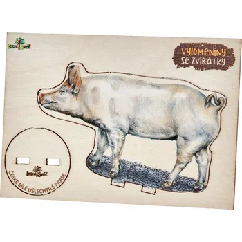 Dřevěná hračka Lesní svět Vylomeniny se zvířátky S prase