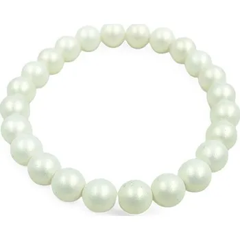 Náušnice Náramek skleněné perle - white rose Balení: bez dárkové krabičky