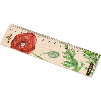 Lesní svět Dřevěné pravítko 15 cm - Vlčí mák