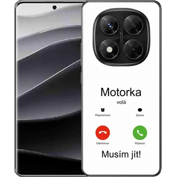 Pouzdro na mobilní telefon Gelový kryt mmCase na Xiaomi Redmi Note 14 Pro 5G/Poco X7 5G - motorka volá bílé pozadí