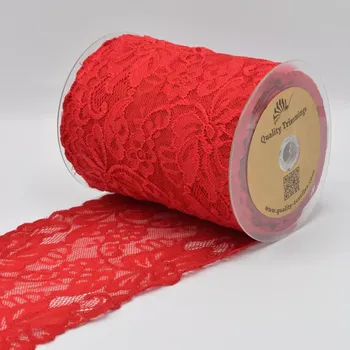 Červená široká krajka (E) (Krajka 15cm)