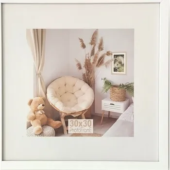 Digitální fotorámeček Bondecor Fotorám bílý 1611PLF, plexi sklo, 20x20 cm