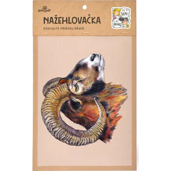 Textilní nažehlovací páska Lesní svět Nažehlovačka M 026 - Muflon hlava