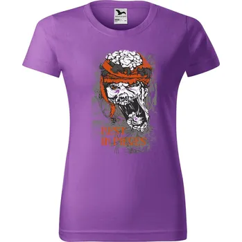 Dámské tričko DOBRÝ TRIKO Dámské tričko s potiskem Rest in pieces Barva: Fialová, Velikost: 2XL