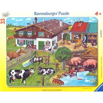 Puzzle Ravensburger rámové Zvířátka na statku 33 dílků