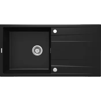 Granitový dřez DEANTE - Eridan černá - Granitový dřez s odkapávačem ZQE_N713