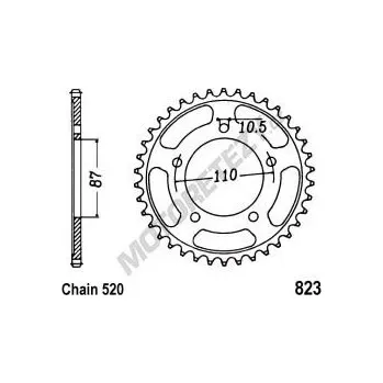 Řetězová sada pro motocykl Rozeta SUZUKI GSX 250 R rok 17-19