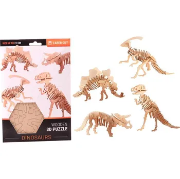 Hračka pro nejmenší Johntoy Puzzle 3D dřevěné Dinosaurus