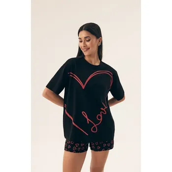 Dámské pyžamo Henderson pyžamo dámské 42655 Necesito - černá, M (Valentýnské pyžamo dámské)