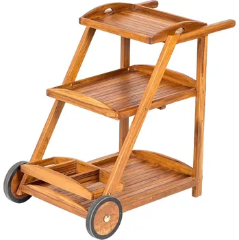 Zahradní stůl DEOKORK Zahradní teakový servírovací stolek TEA