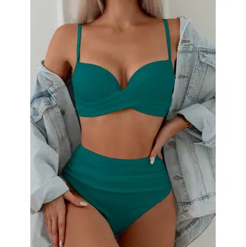 Dámské plavky Dámské dvoudílné zelené plavky Barva: Zelená, Velikostní tabulka: XL