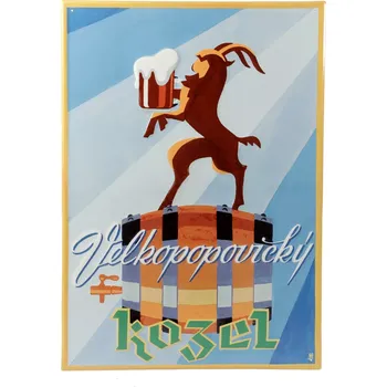 Plechová cedule Cedule Kozel modrá