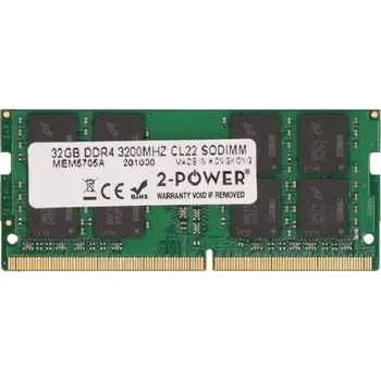 Operační paměť 2-Power 32GB DDR4 3200MHz CL22 SODIMM Operační pamět 32GB DDR4 3200MHz CL22 SODIMM pro notebooky