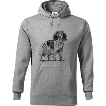 Dámská mikina Mikina - Holandský kachní pes Kooikerhondje Barva: Šedá (12), Velikost: 3XL, Střih: Pánské