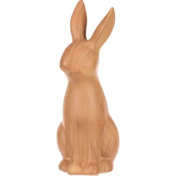 Vánoční ozdoba Autronic Zajíc - polyresinová figurka, malá, imitace dřeva - ZP2708-S