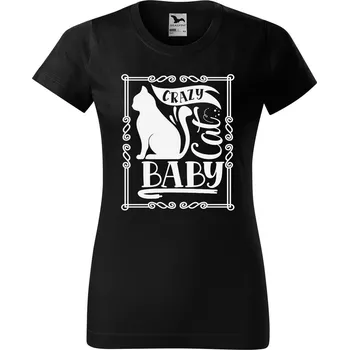 Dámské tričko DOBRÝ TRIKO Dámské tričko s potiskem Cat baby Barva: Černá, Velikost: 3XL