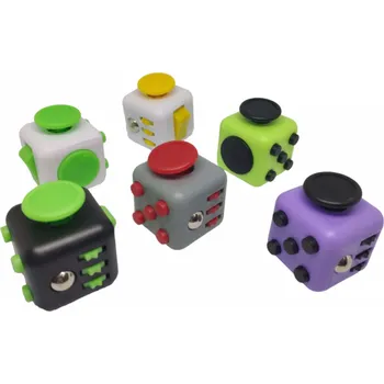 Hlavolam Fidget Cube antistresová kostka Barva: Bílo-růžová