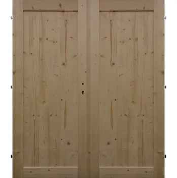 Interiérové dveře Levné univerzální dveře LU 1 dvoukřídlé (šíře 180 cm) (Masivní smrkové dveře)