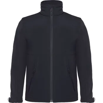 B&C Bunda Hooded Softshell, 3-vrstvá, dětská COT01096900295-black Černá 9-10