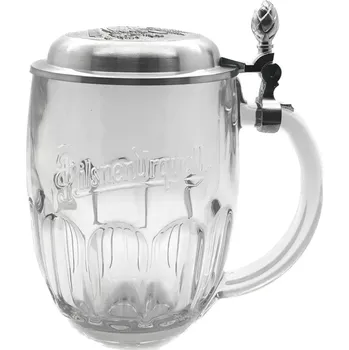 Sklenice Půllitr s víčkem 0,5l Pilsner Urquell - sladovnický znak