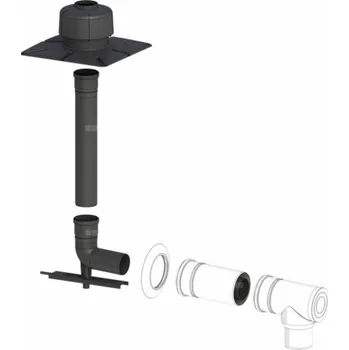 Kouřovod Concept Shaft set 80/125 s prodlužovacím T-kusem 60/100 - 80/125 PP