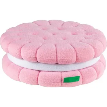 Polštář Dekorační polštářek sušenka - růžová/bílá