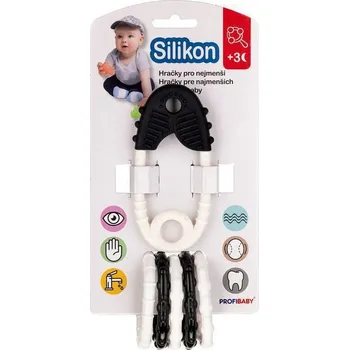 Profibaby Kousátko špendlík + přívěsky silikon/plast 12 cm