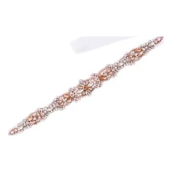 B-TOP Krystalový pásek na šaty Flower Druh barvy: Bílá