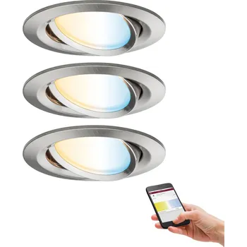 Svítidlo PAULMANN SmartHome Zigbee LED vestavná svítidla sada Nova Plus 3x6,5W kov kartáčovaný - PAULMANN P 92962
