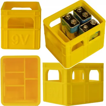 Úložný box ORGANIZÉR NA 9V BATERIE KRABIČKA POUZDRO POUZDRO, KOŠÍK, ŽLUTÝ