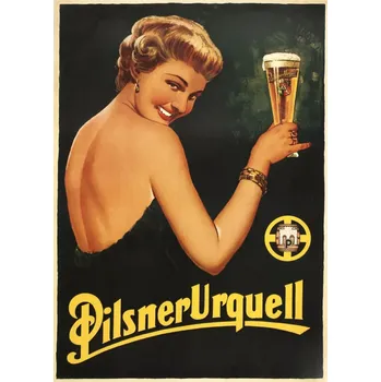 Plakát Plakát s replikou reklamy dáma se sklenicí