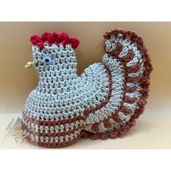 Velikonoční dekorace Dubový skřítek Háčkovaná velikonoční slepička na vajíčko béžovohnědá