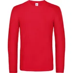 B&C Tričko B&C E190 LSL, dlouhý rukáv COT01007T00405-red 2XL Červená