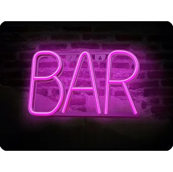 Dekorativní svítidlo Forever light Neon LED dekorace, BAR, růžová, 3xAA/USB [RTV100301]