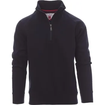 Pánská móda Payperwear Pánská mikina Miami+ s krátkým zipem a elastickým žebrováním Barva: modrá námořní, Velikost: XXL