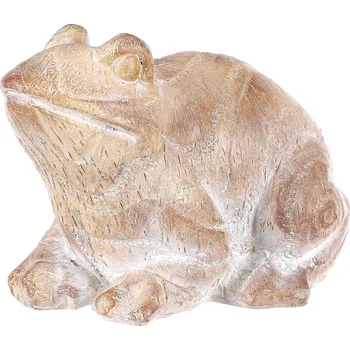 Vánoční ozdoba Autronic Žába - zahradní figurka, menší, polyresin, imitace dřeva - SM496-S