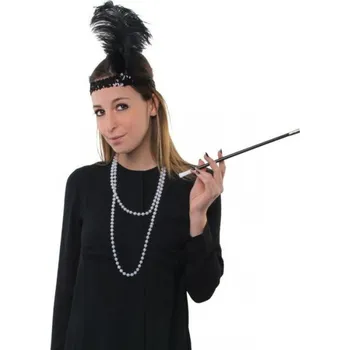 Karnevalový doplněk FUNNYFASHN - party Sada charlestone černá - mix - 3 ks