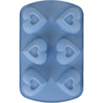 Forma na pečení La Cucina Silikonová forma na muffiny, modrá barva, 17 x 27 x 7 cm