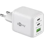 Adaptér 230V na 2x USB-C a 1x USB-A PD (Quick charge) 65W, bílý